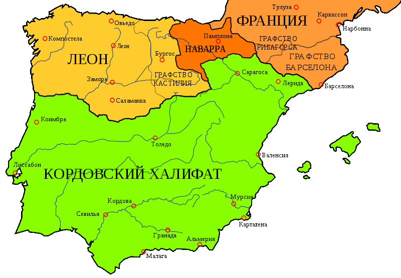 карта Кордовского халифата